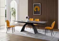 Bissolo Casa Tavoli Moderni<TAVOLO ALL. CM 160X90 METALLO NERO E PIANO EFFETTO MARMO GRIGIO : vendita online TAVOLO ALL. CM 160X90 METALLO NERO E PIANO EFFETTO MARMO GRIGIO in offerta