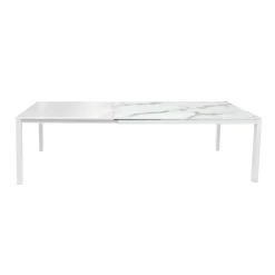Bissolo Casa Tavoli Moderni<TAVOLO ALL. 160X90 BIANCO E VETRO EFFETTO PIETRA: vendita online TAVOLO ALL. 160X90 BIANCO E VETRO EFFETTO PIETRA in offerta