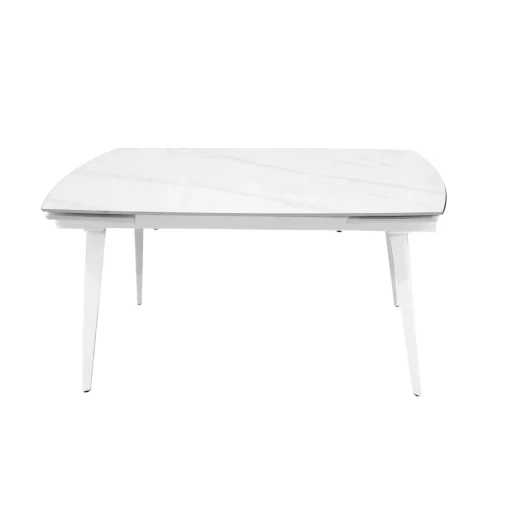 Bissolo Casa Tavoli Moderni<TAVOLO CM 140X80 ALL. METALLO BIANCO E VETRO EFFETTO MARMO: vendita online TAVOLO CM 140X80 ALL. METALLO BIANCO E VETRO EFFETTO MARMO in offerta