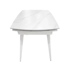 Bissolo Casa Tavoli Moderni<TAVOLO CM 140X80 ALL. METALLO BIANCO E VETRO EFFETTO MARMO: vendita online TAVOLO CM 140X80 ALL. METALLO BIANCO E VETRO EFFETTO MARMO in offerta