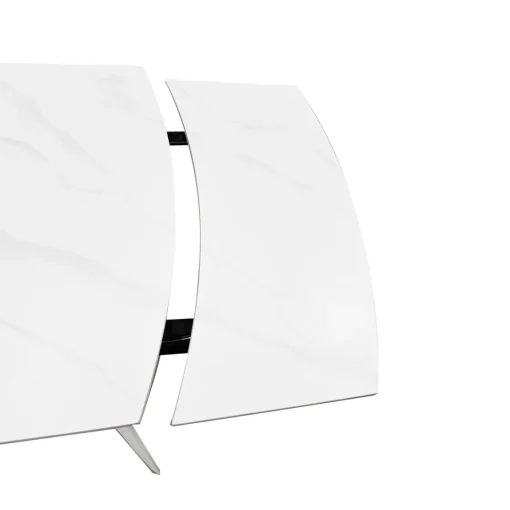 Bissolo Casa Tavoli Moderni<TAVOLO CM 140X80 ALL. METALLO BIANCO E VETRO EFFETTO MARMO: vendita online TAVOLO CM 140X80 ALL. METALLO BIANCO E VETRO EFFETTO MARMO in offerta