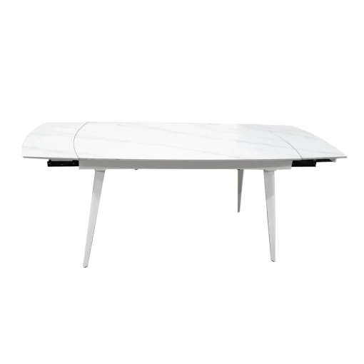 Bissolo Casa Tavoli Moderni<TAVOLO CM 140X80 ALL. METALLO BIANCO E VETRO EFFETTO MARMO: vendita online TAVOLO CM 140X80 ALL. METALLO BIANCO E VETRO EFFETTO MARMO in offerta
