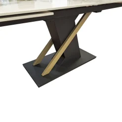 Bissolo Casa Tavoli Moderni<TAVOLO CM 160X90 ALL. METALLO NERO/ORO E PIANO VETRO EFFETTO MARMO: vendita online TAVOLO CM 160X90 ALL. METALLO NERO/ORO E PIANO VETRO EFFETTO MARMO in offerta