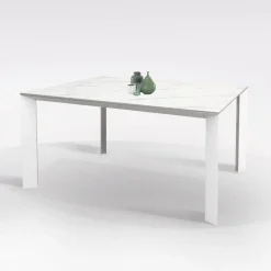 Bissolo Casa Tavoli Moderni<TAVOLO DIAMANTE ALL. 140X90 BIANCO OPACO E MARMO BIANCO : vendita online TAVOLO DIAMANTE ALL. 140X90 BIANCO OPACO E MARMO BIANCO in offerta