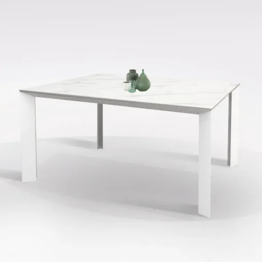 Bissolo Casa Tavoli Moderni<TAVOLO DIAMANTE ALL. 140X90 BIANCO OPACO E MARMO BIANCO : vendita online TAVOLO DIAMANTE ALL. 140X90 BIANCO OPACO E MARMO BIANCO in offerta