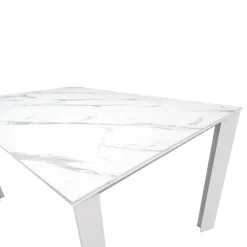 Bissolo Casa Tavoli Moderni<TAVOLO DIAMANTE ALL. 140X90 BIANCO OPACO E MARMO BIANCO : vendita online TAVOLO DIAMANTE ALL. 140X90 BIANCO OPACO E MARMO BIANCO in offerta