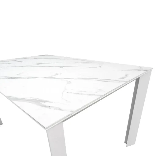 Bissolo Casa Tavoli Moderni<TAVOLO DIAMANTE ALL. 140X90 BIANCO OPACO E MARMO BIANCO : vendita online TAVOLO DIAMANTE ALL. 140X90 BIANCO OPACO E MARMO BIANCO in offerta