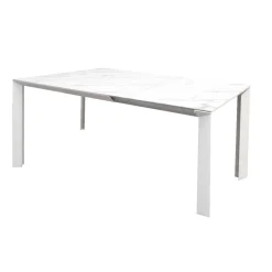Bissolo Casa Tavoli Moderni<TAVOLO DIAMANTE ALL. 140X90 BIANCO OPACO E MARMO BIANCO : vendita online TAVOLO DIAMANTE ALL. 140X90 BIANCO OPACO E MARMO BIANCO in offerta