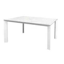 Bissolo Casa Tavoli Moderni<TAVOLO DIAMANTE ALL. 140X90 BIANCO OPACO E MARMO BIANCO : vendita online TAVOLO DIAMANTE ALL. 140X90 BIANCO OPACO E MARMO BIANCO in offerta