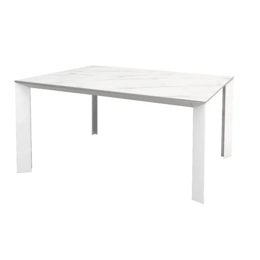 Bissolo Casa Tavoli Moderni<TAVOLO DIAMANTE ALL. 140X90 BIANCO OPACO E MARMO BIANCO : vendita online TAVOLO DIAMANTE ALL. 140X90 BIANCO OPACO E MARMO BIANCO in offerta