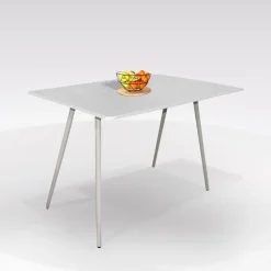 Bissolo Casa Tavoli Moderni<TAVOLO DUDU FISSO 120X70 ALLUMINIO E BIANCO FRASSINATO: vendita online TAVOLO DUDU FISSO 120X70 ALLUMINIO E BIANCO FRASSINATO in offerta