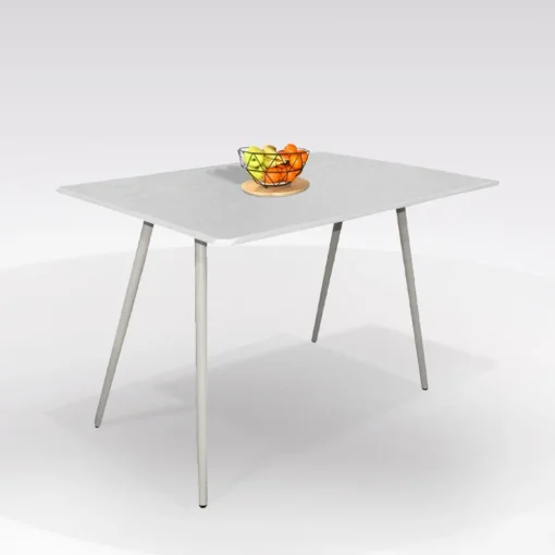 Bissolo Casa Tavoli Moderni<TAVOLO DUDU FISSO 120X70 ALLUMINIO E BIANCO FRASSINATO: vendita online TAVOLO DUDU FISSO 120X70 ALLUMINIO E BIANCO FRASSINATO in offerta