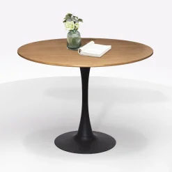 Bissolo Casa Tavoli Moderni<TAVOLO ELIAS FISSO DIAM. CM 100 IN METALLO E PIANO LAMINATO ROVERE: vendita online TAVOLO ELIAS FISSO DIAM. CM 100 IN METALLO E PIANO LAMINATO ROVERE in offerta