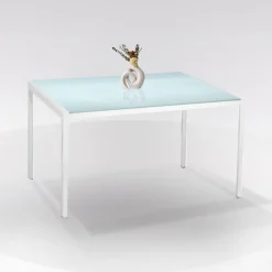 Bissolo Casa Tavoli Moderni<TAVOLO FISSO MOD. EMILY CM 110X70 BIANCO E VETRO TEMPERATO: vendita online TAVOLO FISSO MOD. EMILY CM 110X70 BIANCO E VETRO TEMPERATO in offerta