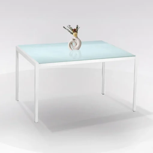 Bissolo Casa Tavoli Moderni<TAVOLO FISSO MOD. EMILY CM 110X70 BIANCO E VETRO TEMPERATO: vendita online TAVOLO FISSO MOD. EMILY CM 110X70 BIANCO E VETRO TEMPERATO in offerta