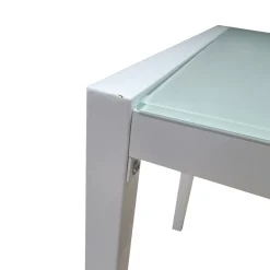 Bissolo Casa Tavoli Moderni<TAVOLO FISSO MOD. EMILY CM 110X70 BIANCO E VETRO TEMPERATO: vendita online TAVOLO FISSO MOD. EMILY CM 110X70 BIANCO E VETRO TEMPERATO in offerta