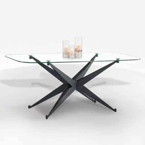 Bissolo Casa Tavoli Moderni<TAVOLO FISSO MOD. SIMONE CM 180X90 METALLO NERO E PIANO IN VETRO: vendita online TAVOLO FISSO MOD. SIMONE CM 180X90 METALLO NERO E PIANO IN VETRO in offerta