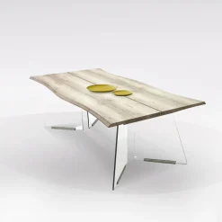 Bissolo Casa Tavoli Moderni<TAVOLO FISSO 180X90 ROVERE E VETRO TEMPERATO: vendita online TAVOLO FISSO 180X90 ROVERE E VETRO TEMPERATO in offerta