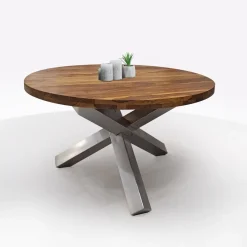 Bissolo Casa Tavoli Moderni|Mobile Etnico<TAVOLO TONDO DIAM. 130 LEGNO E METALLO: vendita online TAVOLO TONDO DIAM. 130 LEGNO E METALLO in offerta