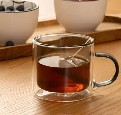 Bissolo Casa Tazze, Tazzine, Coppette Tazze<TAZZA MUG LEXY 250ML IN VETRO BOROSILICATO GRIGIO TRASPARENTE 12X8CM H 8,5CM