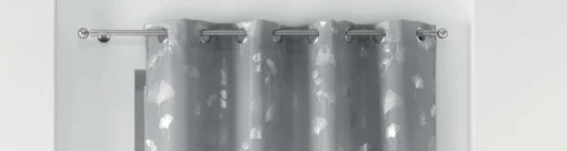 Bissolo Casa Tende Tende Confezionate<TENDA CON OCCHIELLI STAMPA METALLIZZATA GRIGIO/ARGENTO 140X260CM: vendita online TENDA CON OCCHIELLI STAMPA METALLIZZATA GRIGIO/ARGENTO 140X260CM in offerta