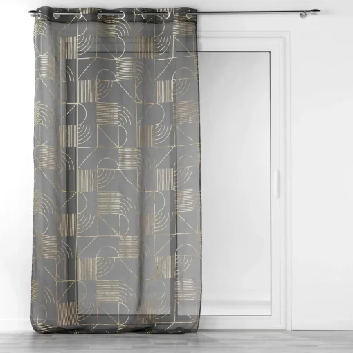 Bissolo Casa Tende Tende Confezionate<TENDA CON OCCHIELLI 140X280CM VELO SABBIA METALIZATO LINEOR ANTRACITE/ORO: vendita online TENDA CON OCCHIELLI 140X280CM VELO SABBIA METALIZATO LINEOR ANTRACITE/ORO in offerta