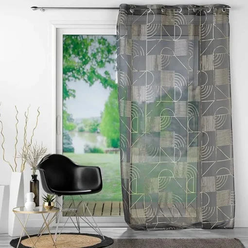 Bissolo Casa Tende Tende Confezionate<TENDA CON OCCHIELLI 140X280CM VELO SABBIA METALIZATO LINEOR ANTRACITE/ORO: vendita online TENDA CON OCCHIELLI 140X280CM VELO SABBIA METALIZATO LINEOR ANTRACITE/ORO in offerta