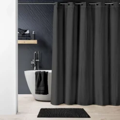 Bissolo Casa Tessile Bagno Tende Doccia E Accessori<TENDA DA DOCCIA DOTTY CON OCCHIELLI A CLIP CM 180X200 NERO