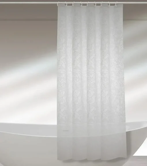 Bissolo Casa Tessile Bagno Tende Doccia E Accessori<TENDA DOCCIA IN PEVA CM 200X240 GEOMETRICA BIANCA