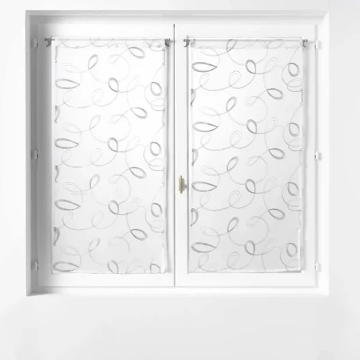 Bissolo Casa Tende Tende Confezionate<TENDA DRITTA PASSA BACHET HOOPS IN VELO SABBIA RICAMATO 60X120CM GRIGIO: vendita online TENDA DRITTA PASSA BACHET HOOPS IN VELO SABBIA RICAMATO 60X120CM GRIGIO in offerta