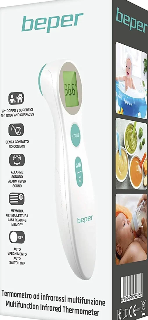 Bissolo Casa Piccoli Cura Della Persona, Salute E Benessere|Cura Della Persona, Salute E Benessere<TERMOMETRO MULTIFUNZIONE AD INFRAROSSI 4.1X4.4X15.3CM BIANCO/VERDE