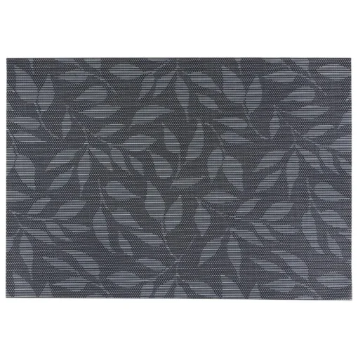 Bissolo Casa Tessile Tavola Tovagliette<TOVAGLIETTA ALICE IN PVC 50X35CM NERA CON DECORO FOGLIE: vendita online TOVAGLIETTA ALICE IN PVC 50X35CM NERA CON DECORO FOGLIE in offerta