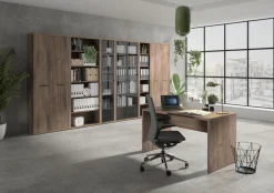 Bissolo Casa Mobili Ufficio Componibili<UFFICIO COMPLETO MOD. DA VINCI NOCE BRERA