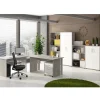 Bissolo Casa Mobili Ufficio Componibili<UFFICIO COMPLETO OMEGA CEMENTO BETON E FRONTALI RUSTIKA BIANCA