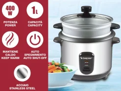 Bissolo Casa Piccoli Preparazione E Cottura Cibi|Preparazione E Cottura Cibi<VAPORIERA E CUOCIRISO 400W 1LT 27X23X28.5CM