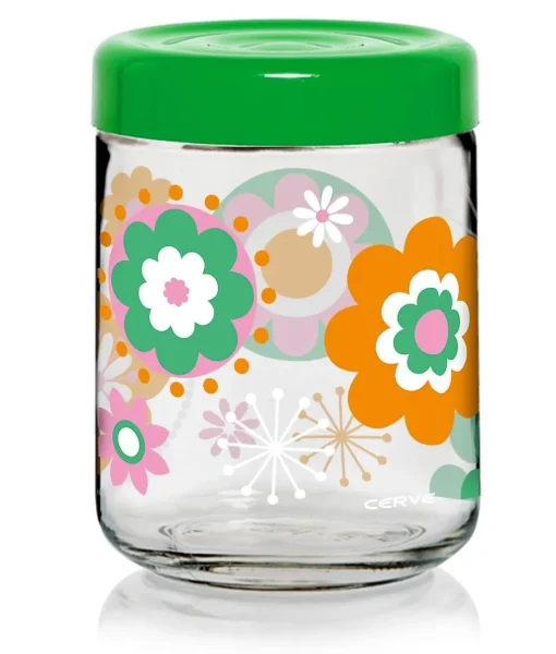 Bissolo Casa Barattoli<VASO 800 IN VETRO CON TAPPO IN PLASTICA DEC.VOGUE CA