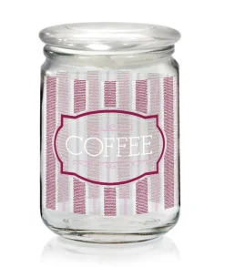 Bissolo Casa Barattoli<VASO 800 IN VETRO TRASPARENTE DEC. CANVAS ROSSO COFFEE CA