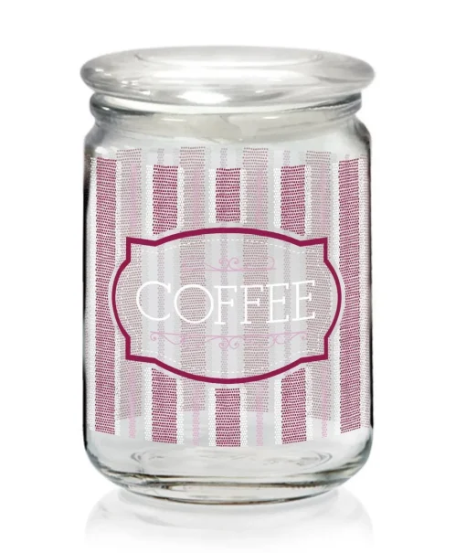 Bissolo Casa Barattoli<VASO 800 IN VETRO TRASPARENTE DEC. CANVAS ROSSO COFFEE CA