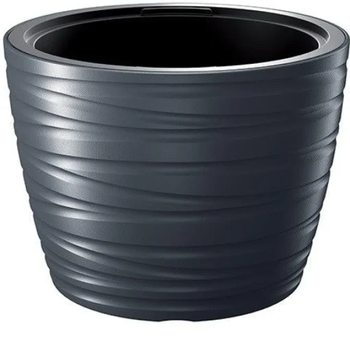 Bissolo Casa Vasi<Vaso nero tondo per piante e fiori: vaso maze 40cm