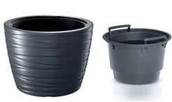 Bissolo Casa Vasi<Vaso nero tondo per piante e fiori: vaso maze 40cm