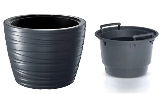 Bissolo Casa Vasi<Vaso nero tondo per piante e fiori: vaso maze 40cm