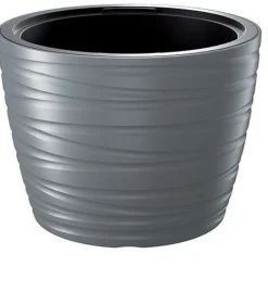 Bissolo Casa Vasi<Vaso rotondo grigio con inserti per fiori: modello maze