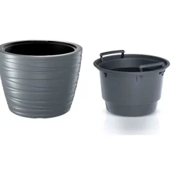 Bissolo Casa Vasi<Vaso rotondo grigio con inserti per fiori: modello maze
