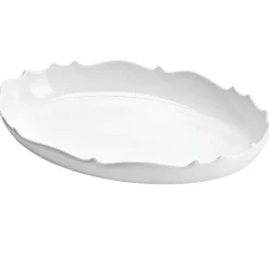Bissolo Casa Piatti Vassoi<VASSOIO OVALE IN PORCELLANA LINEA ARYA 35X23CM BIANCO