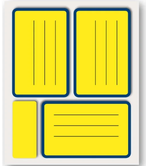 Bissolo Casa Copertine Etichette<Vendiamo online etichette fluorescenti: confezione da 10 fogli dimensioni 85x53mm giallo