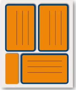 Bissolo Casa Copertine Etichette<Vendiamo online etichette fluorescenti: confezione da 10 fogli dimensioni 85x53mm arancio