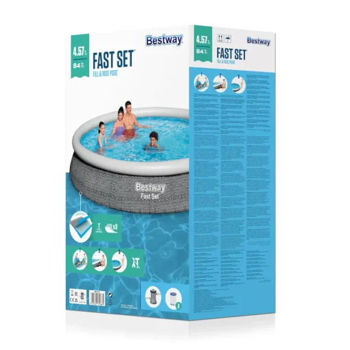 Bissolo Casa Piscine Gonfiabili|Piscine Fuori Terra<Vendita online di BESTWAY - PISCINA GONFIABILE FAST SET 457X84CM 9677LT
