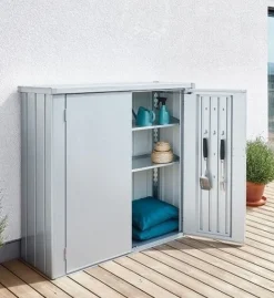 Bissolo Casa Casette E Armadi In Ferro<Vendita online di BIOHORT - ARMADIO ROMEO CM 132X57 H.140 GRIGIO