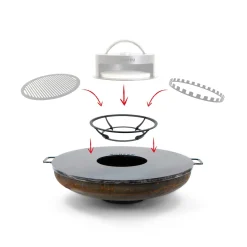 Bissolo Casa Barbecue A Legna E Bracieri<Vendita online di BONFEU - SUPPORTO GRIGLIA PER BRACERE DIAM. CM 44.5X16.5 IN ACCIAIO NERO