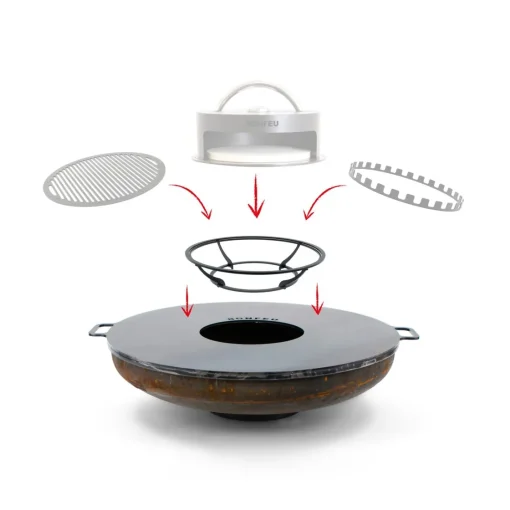 Bissolo Casa Barbecue A Legna E Bracieri<Vendita online di BONFEU - SUPPORTO GRIGLIA PER BRACERE DIAM. CM 44.5X16.5 IN ACCIAIO NERO
